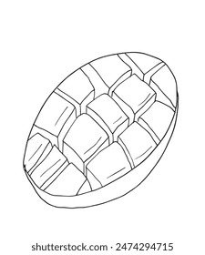 Outline illustration vector image of a mango.
Hand drawn artwork of a mango.
Simple cute original logo.
Hand drawn vector illustration for posters.