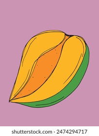 Outline illustration vector image of a mango.
Hand drawn artwork of a mango.
Simple cute original logo.
Hand drawn vector illustration for posters.
