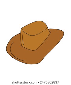 Ilustración de contorno Imagen de Vector de un sombrero de hombre.
Obra de arte dibujada a mano de un sombrero.
Simple lindo logotipo original.
Ilustración vectorial dibujada a mano para carteles.