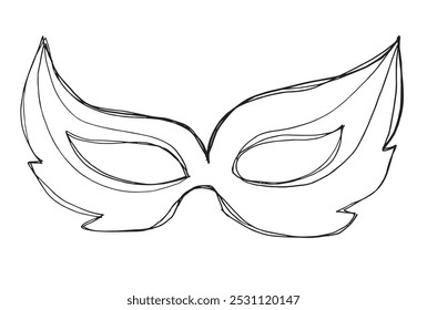 Outline illustration vector image of a mask.
Hand drawn artwork of a mask.
Simple cute original logo.
Hand drawn vector illustration for posters.