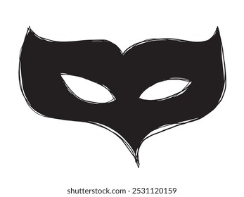 Imagem vetorial da ilustração do contorno de uma máscara.
Trabalho artístico desenhado à mão de uma máscara.
Simples bonito logotipo original.
Ilustração vetorial desenhada à mão para cartazes.