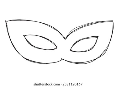 Outline illustration vector image of a mask.
Hand drawn artwork of a mask.
Simple cute original logo.
Hand drawn vector illustration for posters.