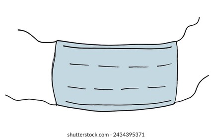 Outline illustration vector image of a medical mask.
Hand drawn artwork of a medical mask.
Simple cute original logo.
Hand drawn vector illustration for posters.