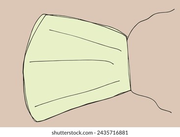 Outline illustration vector image of a medical mask.
Hand drawn artwork of a medical mask.
Simple cute original logo.
Hand drawn vector illustration for posters.
