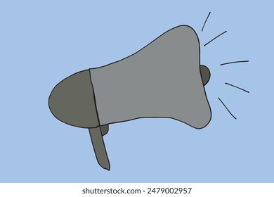 Outline illustration vector image of a megaphone.
Hand drawn artwork of a megaphone.
Simple cute original logo.
Hand drawn vector illustration for posters.