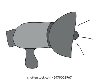 Imagen de Vector de un megáfono.
Dibujo a mano de un megáfono.
Simple lindo logotipo original.
Ilustración vectorial dibujada a mano para carteles.