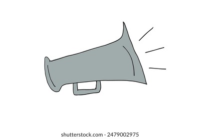 Imagen de Vector de un megáfono.
Dibujo a mano de un megáfono.
Simple lindo logotipo original.
Ilustración vectorial dibujada a mano para carteles.