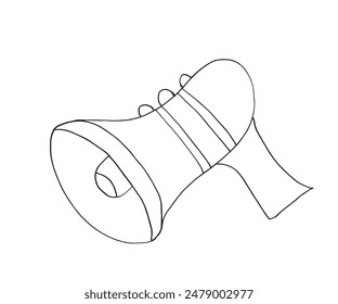 Imagen de Vector de un megáfono.
Dibujo a mano de un megáfono.
Simple lindo logotipo original.
Ilustración vectorial dibujada a mano para carteles.