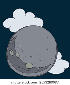 Outline illustration vector image of a moon.
Hand drawn artwork of a moon.
Simple cute original logo.
Hand drawn vector illustration for posters.