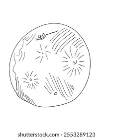 Outline illustration vector image of a moon.
Hand drawn artwork of a moon.
Simple cute original logo.
Hand drawn vector illustration for posters.