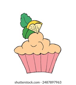 Outline illustration vector image of a muffin.
Hand drawn artwork of a cupcake.
Simple cute original logo.
Hand drawn vector illustration for posters.