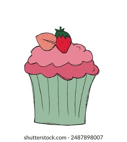 Ilustración de contorno Imagen de Vector de un muffin.
Obra de arte dibujada a mano de una magdalena.
Simple lindo logotipo original.
Ilustración vectorial dibujada a mano para carteles.