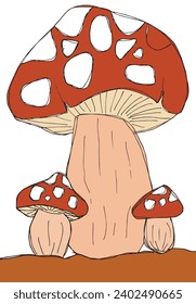 Outline illustration vector image of a mushroom.
Hand drawn artwork of a fungus.
Simple cute original logo.
Hand drawn vector illustration for posters, cards, t-shirts.