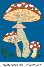 Outline illustration vector image of a mushroom.
Hand drawn artwork of a fungus.
Simple cute original logo.
Hand drawn vector illustration for posters, cards, t-shirts.