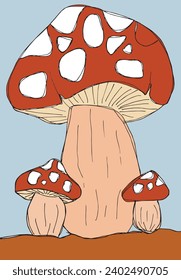 Outline illustration vector image of a mushroom.
Hand drawn artwork of a fungus.
Simple cute original logo.
Hand drawn vector illustration for posters, cards, t-shirts.