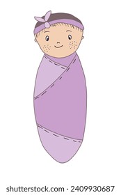 Outline illustration vector image of a new born baby.
Hand drawn artwork of a little baby.
Simple cute original logo.
Hand drawn vector illustration for posters
