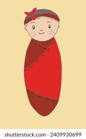 Outline illustration vector image of a new born baby.
Hand drawn artwork of a little baby.
Simple cute original logo.
Hand drawn vector illustration for posters