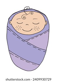 Outline illustration vector image of a new born baby.
Hand drawn artwork of a little baby.
Simple cute original logo.
Hand drawn vector illustration for posters