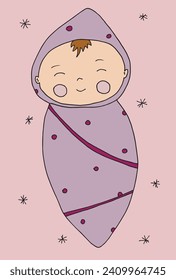 Outline illustration vector image of a new born baby.
Hand drawn artwork of a little baby.
Simple cute original logo.
Hand drawn vector illustration for posters