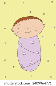 Outline illustration vector image of a new born baby.
Hand drawn artwork of a little baby.
Simple cute original logo.
Hand drawn vector illustration for posters