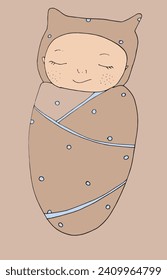 Outline illustration vector image of a new born baby.
Hand drawn artwork of a little baby.
Simple cute original logo.
Hand drawn vector illustration for posters