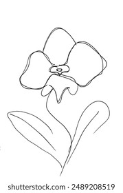 Outline illustration vector image of an orchid.
Hand drawn artwork of an orchid.
Simple cute original logo.
Hand drawn vector illustration for posters.