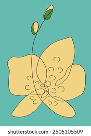 Outline illustration vector image of an orchid.
Hand drawn artwork of an orchid flower.
Simple cute original logo.
Hand drawn vector illustration for posters.