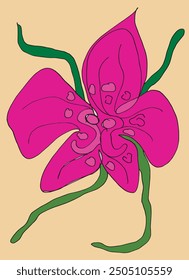 Outline illustration vector image of an orchid.
Hand drawn artwork of an orchid flower.
Simple cute original logo.
Hand drawn vector illustration for posters.