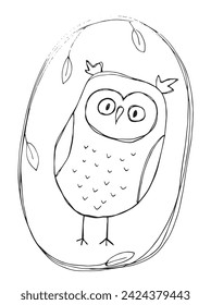 Ilustración de esquema de imagen vectorial de un búho.
Obra artística a mano de un búho.
Simple y lindo logo original.
Ilustración vectorial dibujada a mano para afiches.