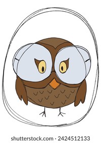 Outline illustration vector image of an owl.
Hand drawn artwork of an owl.
Simple cute original logo.
Hand drawn vector illustration for posters.