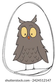 Outline illustration vector image of an owl.
Hand drawn artwork of an owl.
Simple cute original logo.
Hand drawn vector illustration for posters.