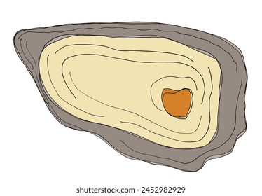 Outline illustration vector image of an oyster.
Hand drawn artwork of an oyster.
Simple cute original logo.
Hand drawn vector illustration for posters.