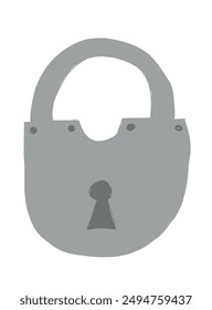 Outline illustration vector image of a padlock.
Hand drawn artwork of a padlock.
Simple cute original logo.
Hand drawn vector illustration for posters.