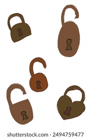 Outline illustration vector image of a padlock.
Hand drawn artwork of a padlock.
Simple cute original logo.
Hand drawn vector illustration for posters.