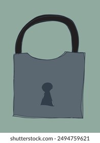 Outline illustration vector image of a padlock.
Hand drawn artwork of a padlock.
Simple cute original logo.
Hand drawn vector illustration for posters.