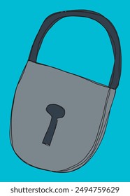 Outline illustration vector image of a padlock.
Hand drawn artwork of a padlock.
Simple cute original logo.
Hand drawn vector illustration for posters.