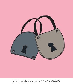 Outline illustration vector image of a padlock.
Hand drawn artwork of a padlock.
Simple cute original logo.
Hand drawn vector illustration for posters.