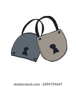 Outline illustration vector image of a padlock.
Hand drawn artwork of a padlock.
Simple cute original logo.
Hand drawn vector illustration for posters.