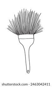 Gliederung Illustration Vektorgrafik Bild eines Pinsels.
Handgezeichnetes Kunstwerk eines Pinsels.
Einfaches, niedliches Original-Logo.
Handgezeichnete Vektorillustration für Poster.