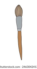 Outline illustration vector image of a paint brush.
Hand drawn artwork of a paint brush.
Simple cute original logo.
Hand drawn vector illustration for posters.