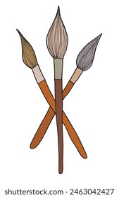 Outline illustration vector image of a paint brush.
Hand drawn artwork of a paint brush.
Simple cute original logo.
Hand drawn vector illustration for posters.