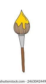 Outline illustration vector image of a paint brush.
Hand drawn artwork of a paint brush.
Simple cute original logo.
Hand drawn vector illustration for posters.