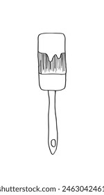 Outline illustration vector image of a paint brush.
Hand drawn artwork of a paint brush.
Simple cute original logo.
Hand drawn vector illustration for posters.