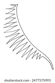 Outline illustration vector image of a palm leaf.
Hand drawn artwork of a palm leafs.
Simple cute original logo.
Hand drawn vector illustration for posters.