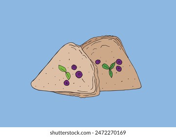 Ilustración esquemática Imagen de Vector de un panqueque.
Obra de arte dibujada a mano de un panqueque.
Simple lindo logotipo original.
Ilustración vectorial dibujada a mano para carteles.