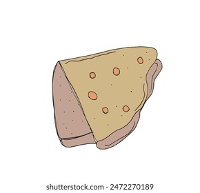 Outline illustration vector image of a pancake.
Hand drawn artwork of a pancake.
Simple cute original logo.
Hand drawn vector illustration for posters.
