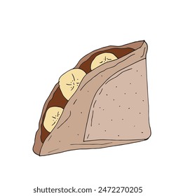 Outline illustration vector image of a pancake.
Hand drawn artwork of a pancake.
Simple cute original logo.
Hand drawn vector illustration for posters.