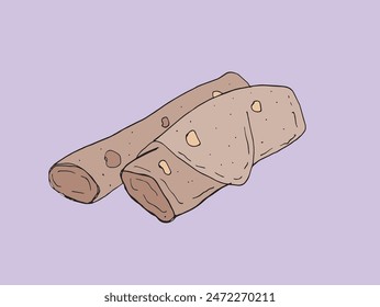 Ilustración esquemática Imagen de Vector de un panqueque.
Obra de arte dibujada a mano de un panqueque.
Simple lindo logotipo original.
Ilustración vectorial dibujada a mano para carteles.