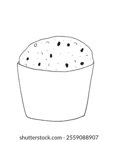 Outline illustration vector image of a panettone.
Hand drawn artwork of a panettone.
Simple cute original logo.
Hand drawn vector illustration for posters.