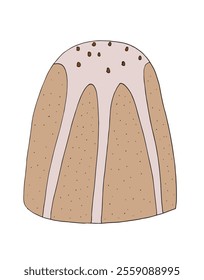 Outline illustration vector image of a panettone.
Hand drawn artwork of a panettone.
Simple cute original logo.
Hand drawn vector illustration for posters.